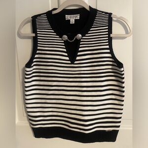 NWOT St John Sport Chic Striped Black and White Women's Jersey Top
